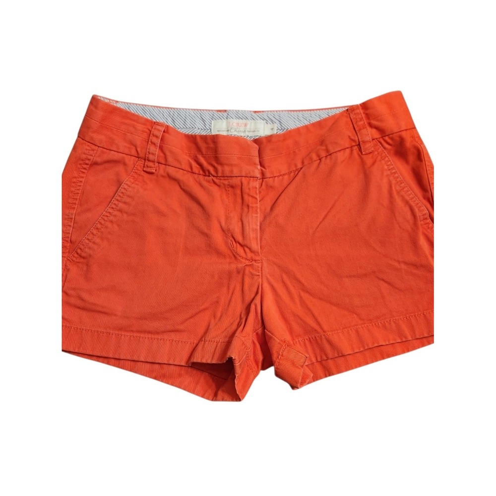 J. Crew Broken-In Chino Shorts Womens 4 Vibrant Orange Cotton Preppy
